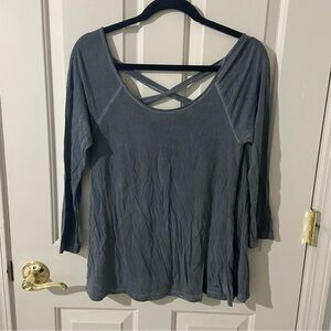 American Eagle Outfitters Charcoal Long Sleeve Top